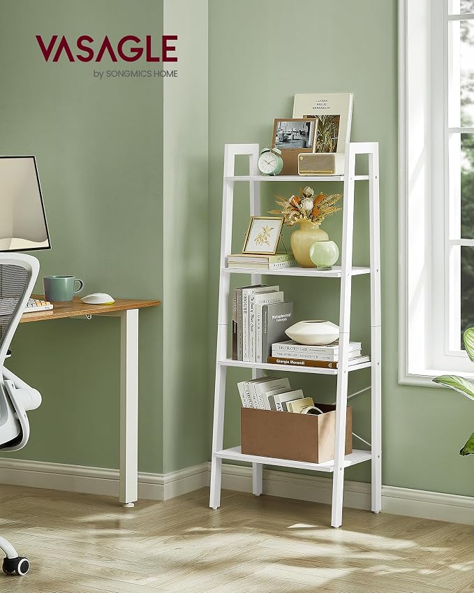 VASAGLE Ladder Shelf, 4-Tier Bookshelf, Storage Rack, Bookcase - Image 2