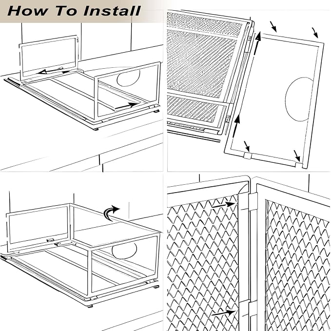 Slide-Out Storage Baskets W9.4"xD11.8"xH6.1" Rustproof Carbon Steel pull out - Image 5
