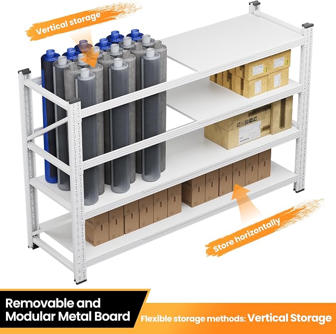 60" W Metal Shelving Heavy Duty, 4 Tier Tall Steel Industrial Shelving - Image 6