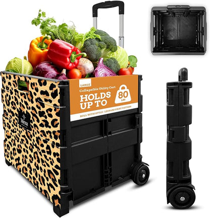 Ultra-Slim Rolling Collapsible Storage Pack-N-Roll Utility-carts, by Inspired+Living