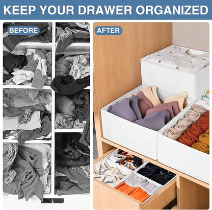 Criusia Drawer Organizer Clothes, 24 Pack Dresser Organizer Bins - Image 3