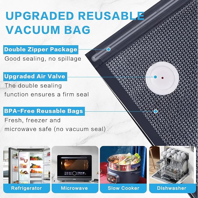 Handheld Vacuum Sealer for Food Powerful Vacuum Sealer Machine, Seal Meal Saver - Image 7