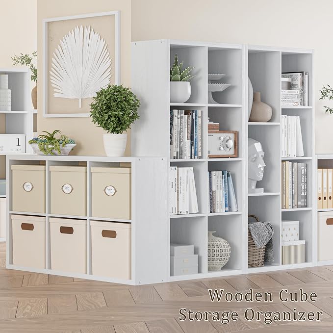 Cube Storage Organizer Bookcase, Decorative 11 inch Open Back Cubical Shelf - Image 5