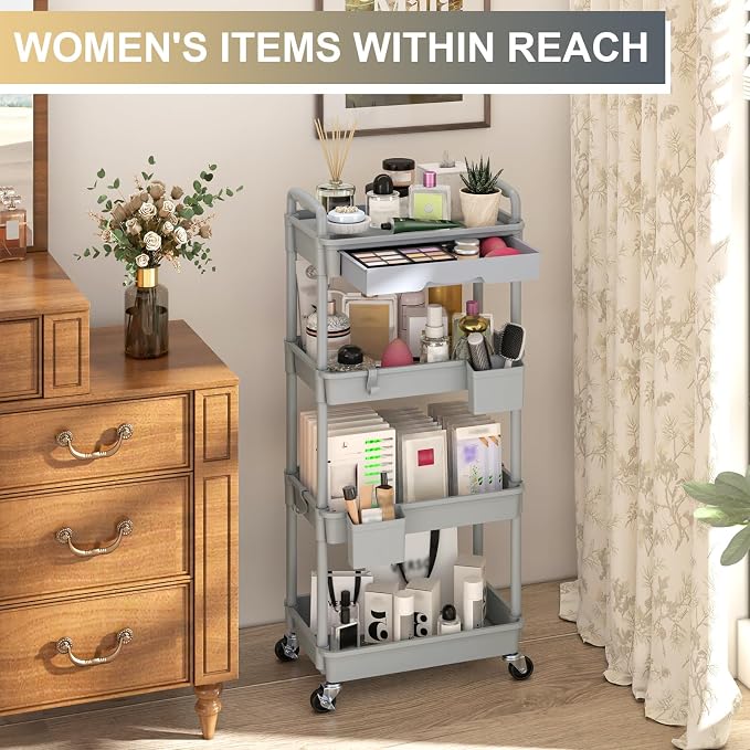 Goovilla 4 Tier Rolling Utility Cart Organizer - Image 5