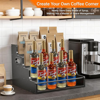 4-Tier Liquor Bottle Display Shelf, Coffee Syrup Rack Organizer, Water Bottle - Image 7