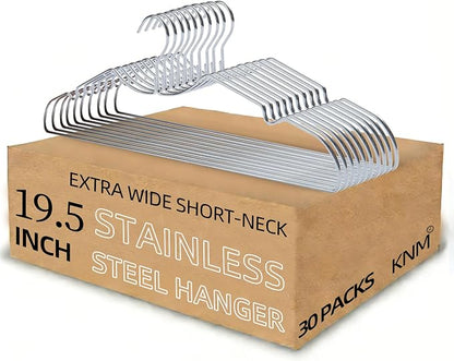 King Mills Short Neck Hangers for Clothes, 20in Heavy Duty Stainless Steel by KingMillsCalifornia