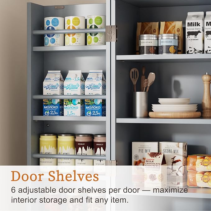 Saudism Pantry Cabinet, Large Cupboard - Image 5