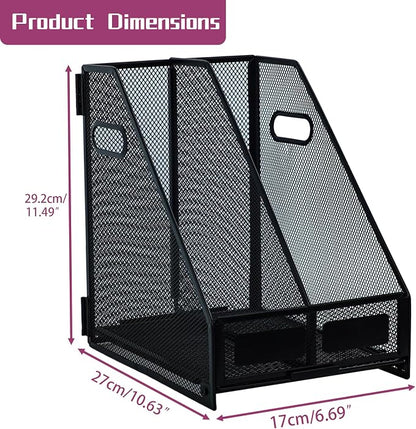 Desk Organizers, Metal Magazine File Holder - Image 2