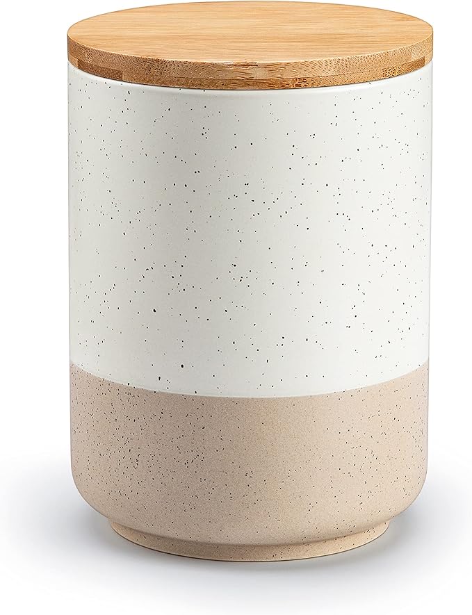 vancasso Sabine Ceramic Canister - 36 oz Kitchen Storage Container by vancasso
