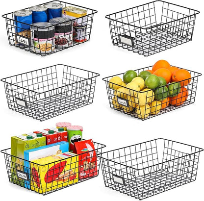 6 Pack Wire Baskets for Pantry Organization and Storage, Kitchen Organizer - Image 8