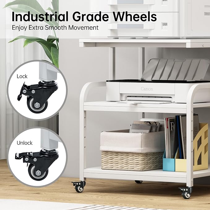 Printer Stand, 25.6" x 23.6" x 30.9" Extra Large Printer Table - Image 5