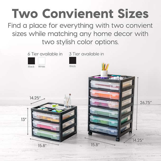 IRIS USA Fits 12" x 12" Paper, 6-Tier Scrapbook Rolling Storage Cart - Image 8