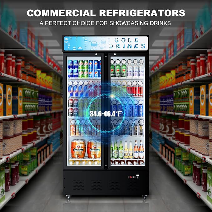 Commercial Glass Door Display Refrigerator 30 cu.ft Cooler Commercial Beverage - Image 7