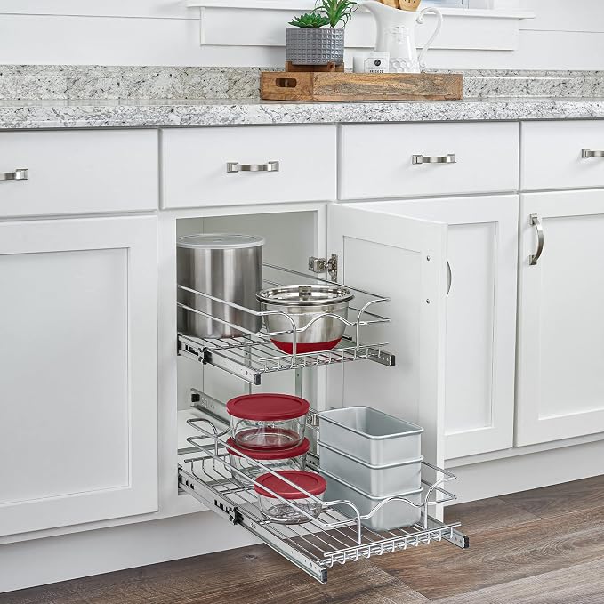 Rev-A-Shelf 2-Tier Kitchen Cabinet Pullout Shelf and Drawer Organizer Slide Out - Image 8