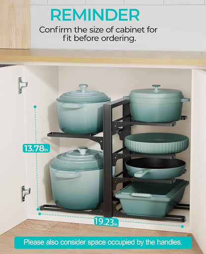 ORDORA Pots and Pans Organizer under Cabinet 13.78" Height, 6-Tier Kitchen - Image 2
