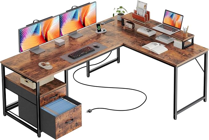 PRAISUN 55 Inch L Shaped Desk by PRAISUN