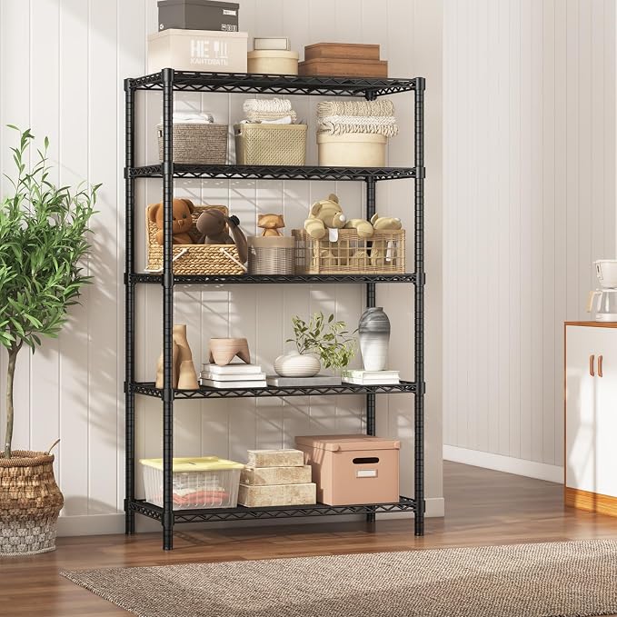 ROOMTEC 5-Tier Adjustable Wire Shelving Unit, 2000 lbs | Heavy Duty Garage Shelf - Image 9