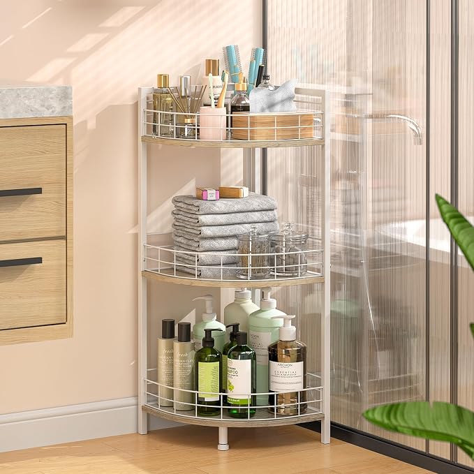 DAOUTIME Bathroom Standing Shelf, 3 Tier Free-Standing Shelf Units, Open Floor - Image 4
