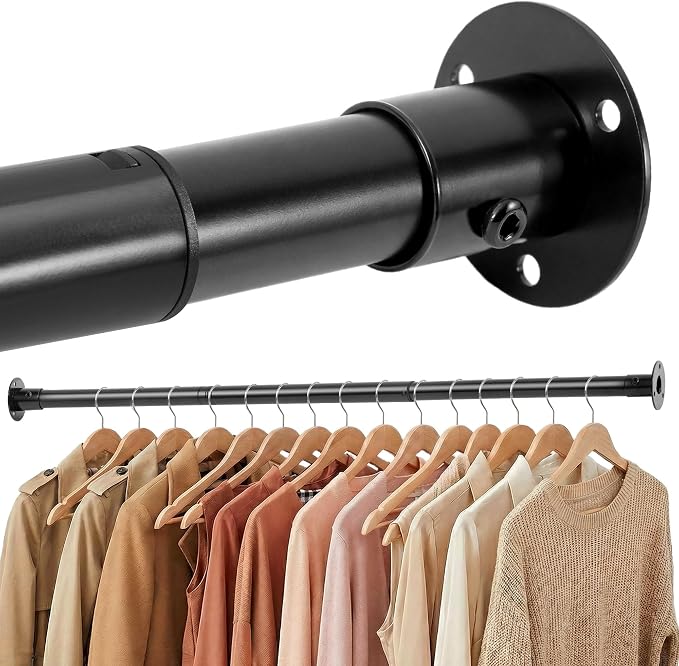 STORAGE MANIAC Closet Rods for Hanging Clothes 17.5 to 61 Inches Heavy Duty by STORAGEMANIAC