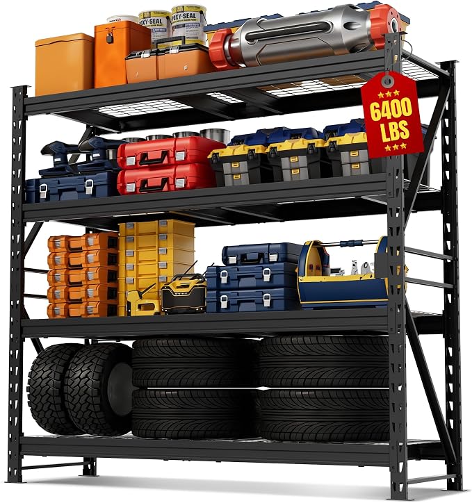 WORKPRO 77" Extra-Width Garage Shelving Units, 6400LBS Heavy Duty Utility by WORKPRO