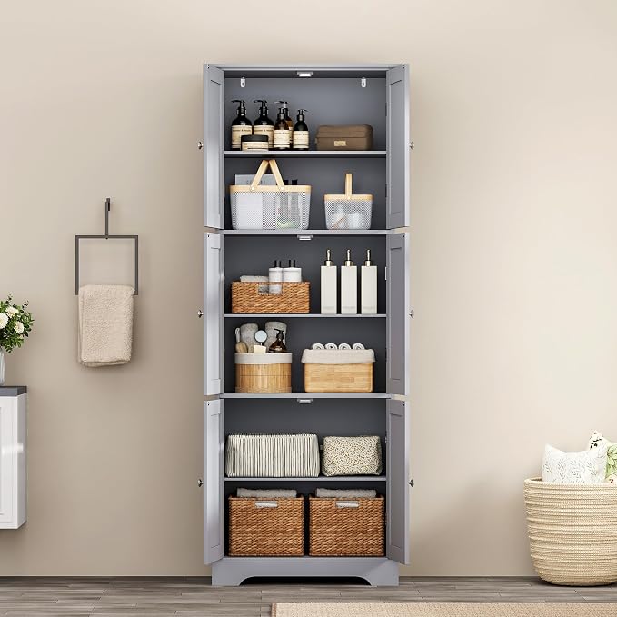 ChooChoo 63.2" Tall Bathroom Storage Cabinet - Image 4