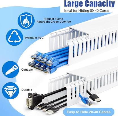ZhiYo 99in Professional Server Rack Cable Management Raceway, H2 x W2in Cable - Image 3