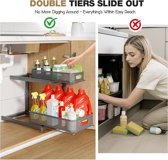 2-Pack Under Sink Storage Organizer - Image 4