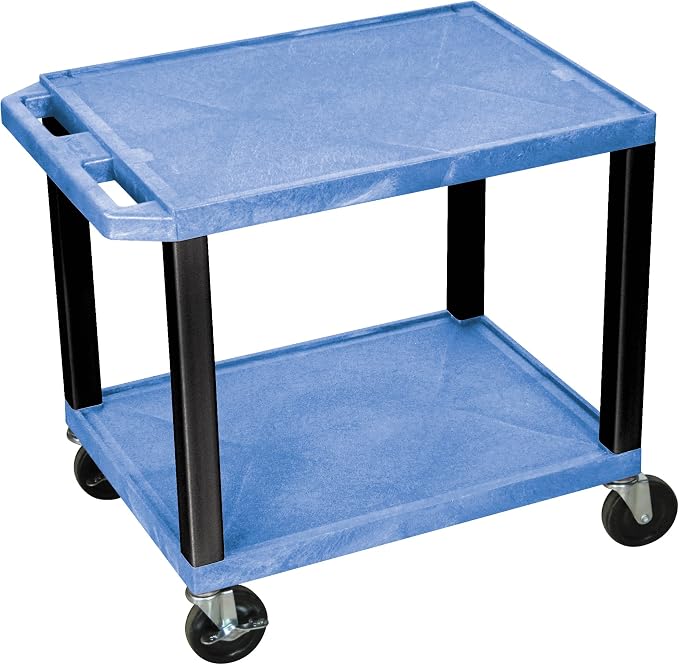 Offex WT26BU-B - Tuffy AV Cart - 2 Shelves Black Legs by Offex