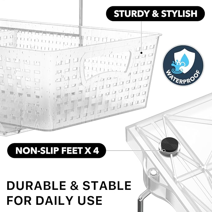 Simple Houseware 2 Tier Bathroom Organizer Tray Pull-Out Sliding - Image 5
