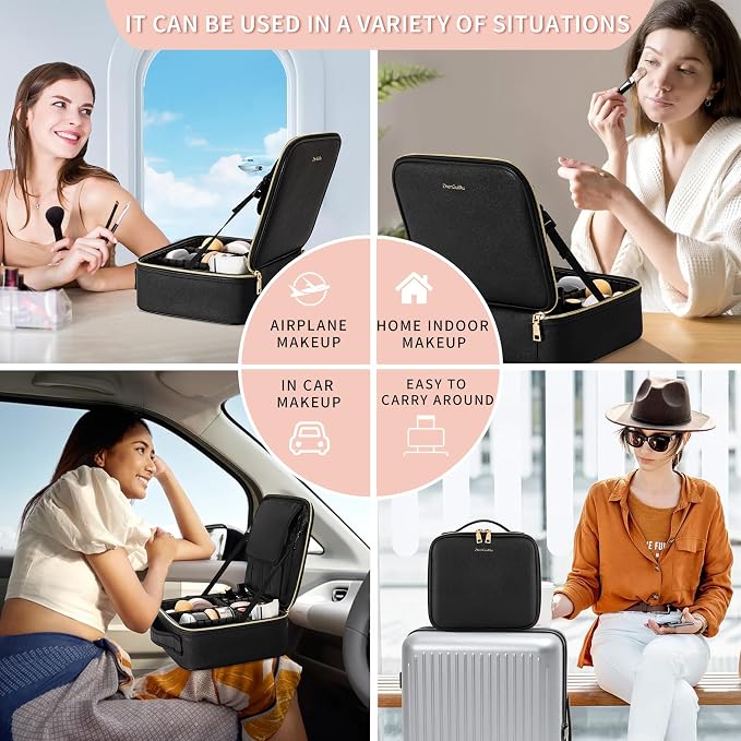 Travel Makeup Bag, Makeup Train Case, Portable Makeup Artist Organizer - Image 7