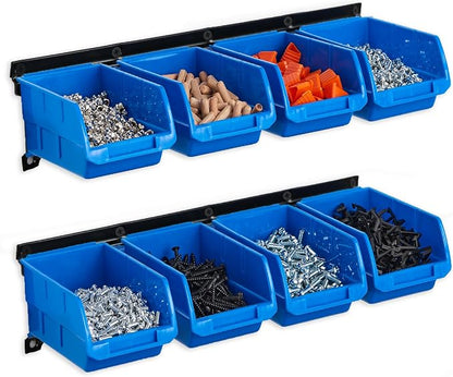 Wallmaster 8-Bin Storage Bins Garage Rack System 2-Tier Orange Tool Organizers - Image 2