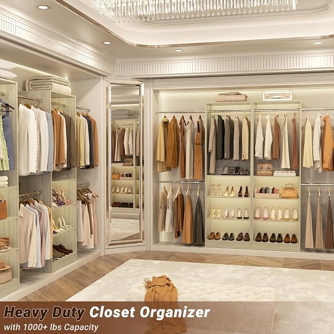 Homieasy Closet System, 4.5-11.5 Ft Expandable Closet Organizer, Light Oak | 5 - Image 5