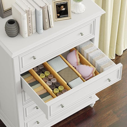 BAMEOS Bamboo Expandable Drawer Dividers – Fits 16.65"–22" Drawers, Bathroom & - Image 7