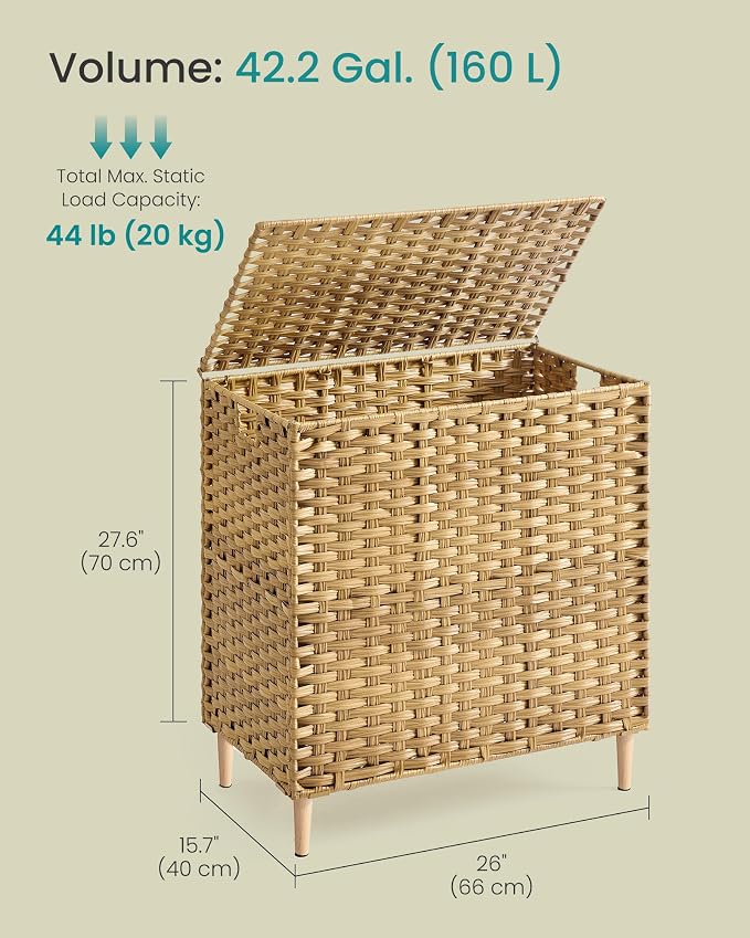 SONGMICS 3-Section Laundry Hamper - Image 7
