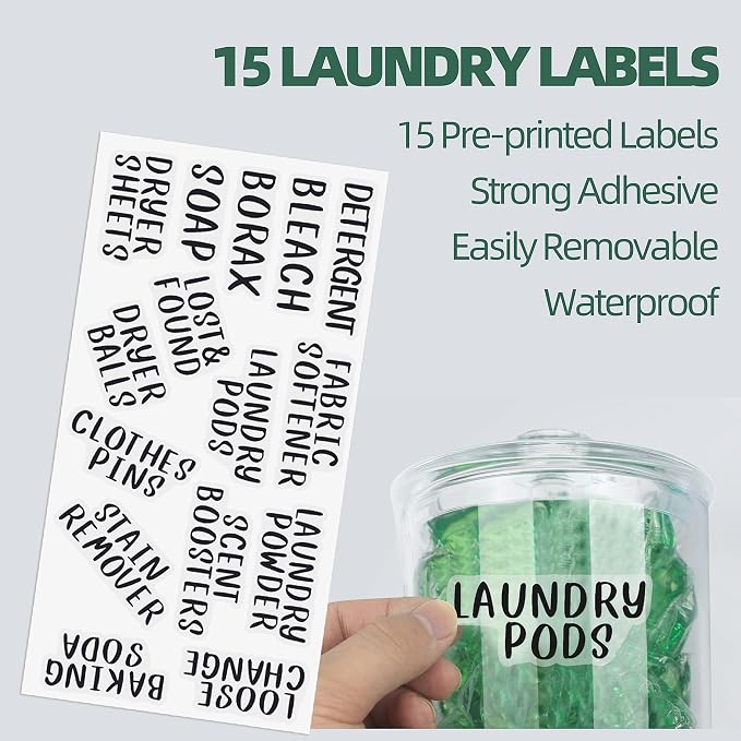 4 Pack Laundry Room Organization Jars - Image 6