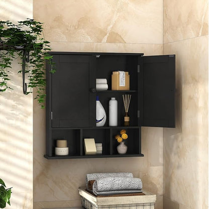 TaoHFE Black Medicine Cabinet Bathroom Over the Toilet Storage Cabinet | Wall - Image 6