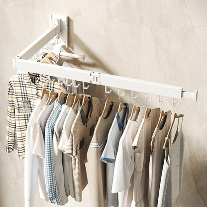 BOQORAD Wall Mounted Clothes Hanger Rack, Clothes Drying Rack, Laundry Drying - Image 8