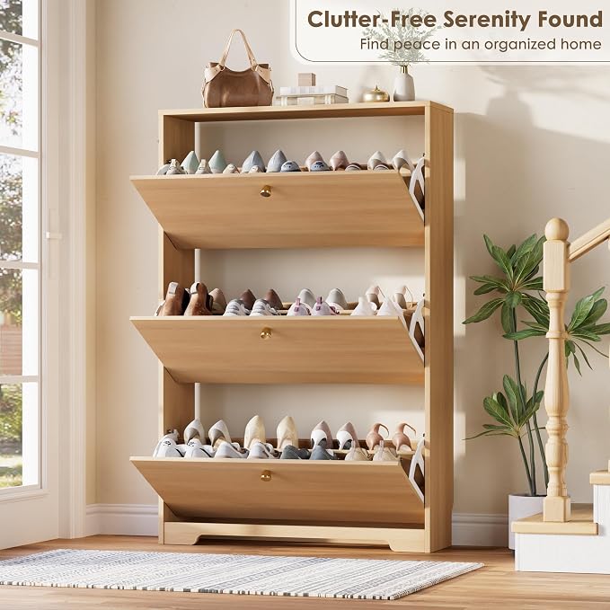 Nicetree Shoe Storage Cabinet, Slim Shoe Cabinet, Hidden Shoe Rack Cabinet - Image 5