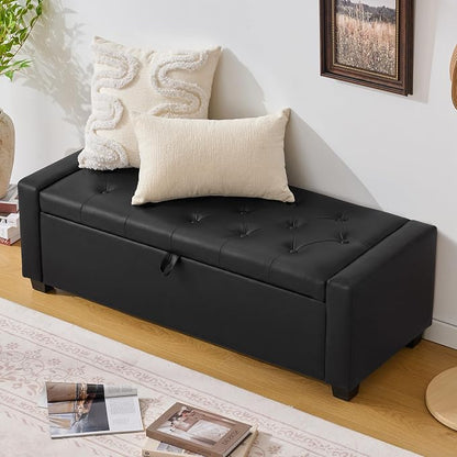 Huatean Home 48" Ottoman with Storage, Storage Ottoman Bench with Safety Hinge - Image 7