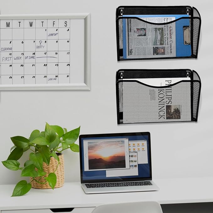 2-Pack Magnetic File Holder-File Folder Organizer, No Drilling Paper Document - Image 7