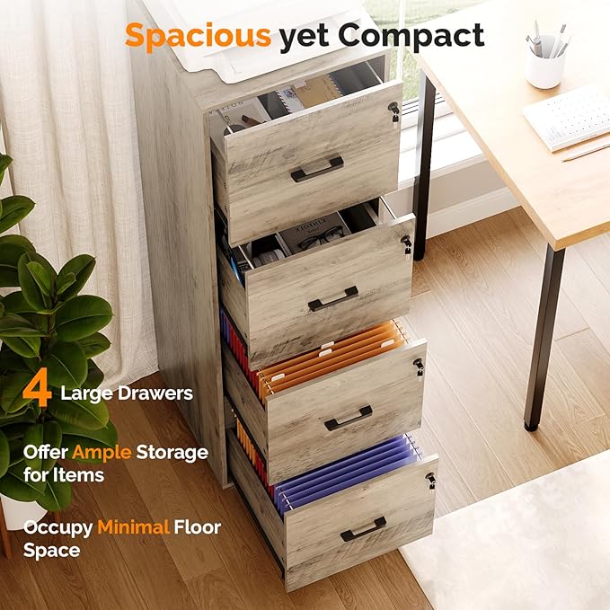 VINGLI 4 Drawer File Cabinet - Image 4