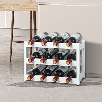VASMIA Bamboo Wine Rack, Sturdy and Durable Wine Storage Cabinet Shelf - Image 3