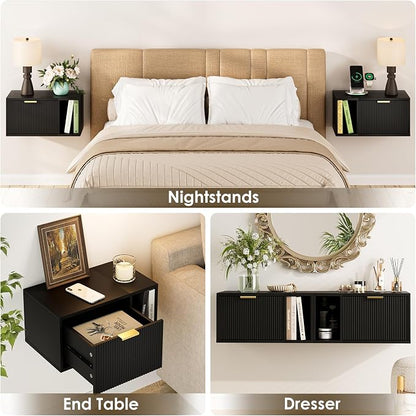 Masupu Floating Nightstand, Wall Mounted Floating Bedside Table - Image 8