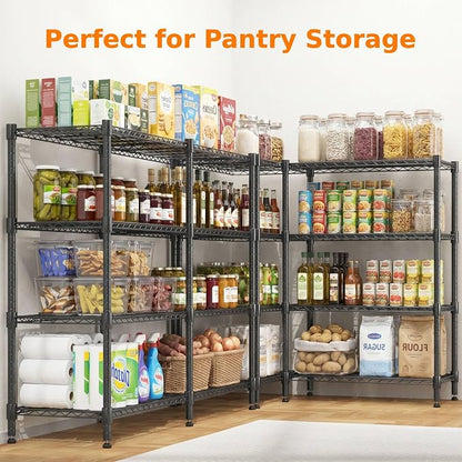 Homdox 4-Tier Adjustable Metal Storage Shelves, Space-Saving Corner Rack - Image 4