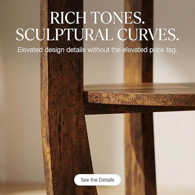 Rustic Brown Round Side Table, 3-Tier End Table - Image 9