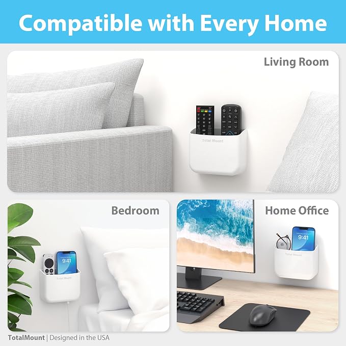 TotalMount Hole-Free Remote Holder – Eliminates Need to Drill Holes in Your Wall - Image 6