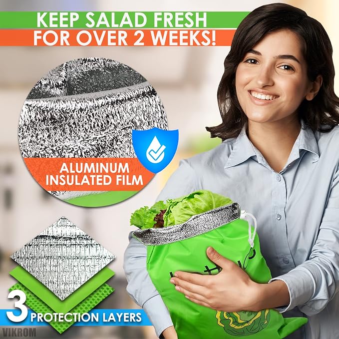 Lettuce Keeper for Refrigerator – 3-Layer Reusable Produce Storage Bags - Image 4