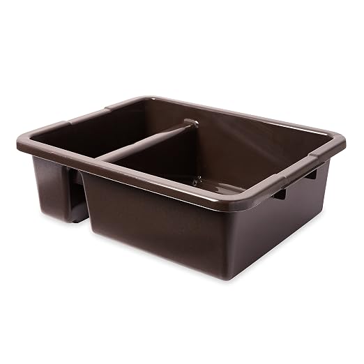 Rubbermaid Commercial Products Standard Divided Bus/Utility Box 7-Gallon Brown by RubbermaidCommercialProducts
