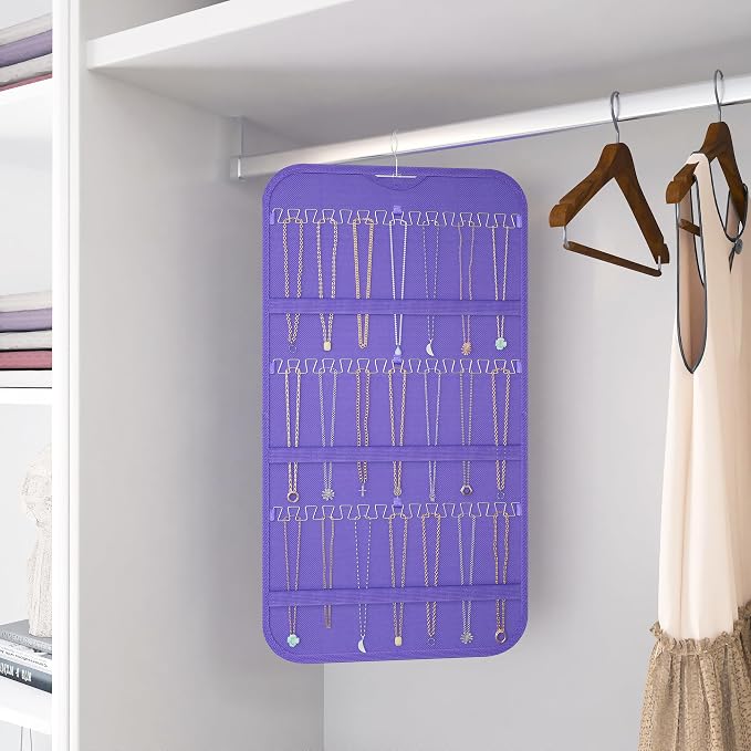 Hanging Jewelry Organizer Storage, 40 Pockets 36 Hooks Necklace Earring - Image 8