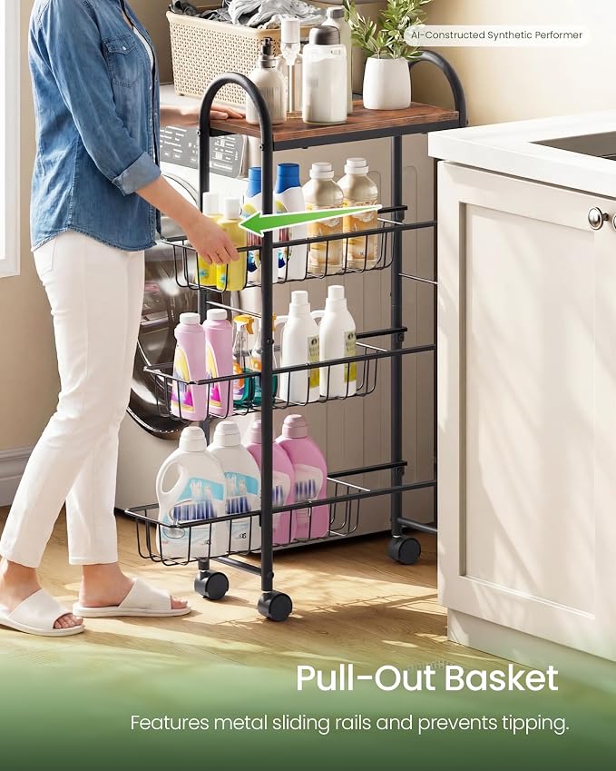 CHOEZON Slim Storage Cart, Storage Shelf on Wheels, Storage Rack - Image 3